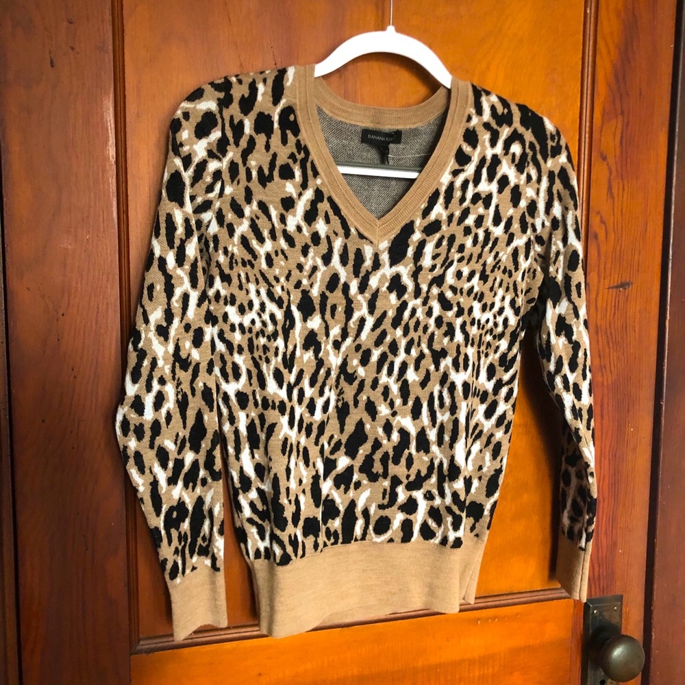Leopard print long sleeve pullover